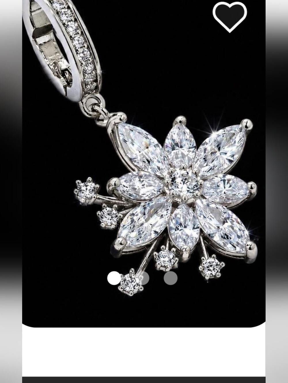 Diamonique x Lulu Frost Flower Charm Enhancer (Platinum Plated Sterling Silver)